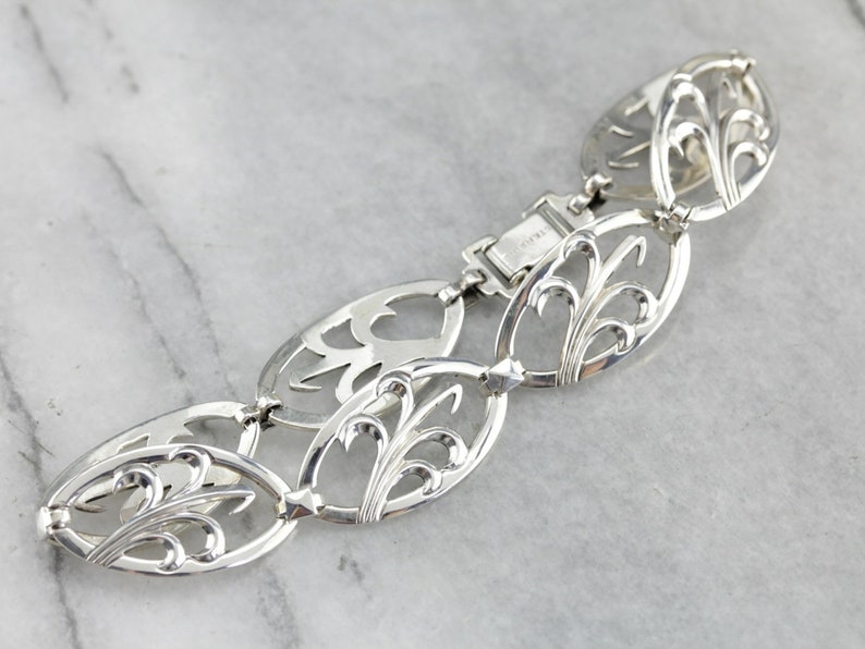 Decorative Link Sterling Silver Bracelet RL1405E8-C