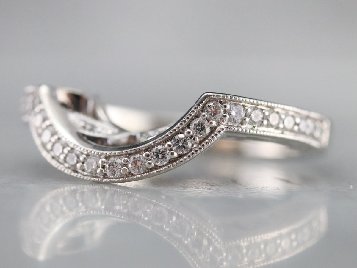 Platinum Diamond Enhancer Band Diamond Guard Bands Stacking Etsy