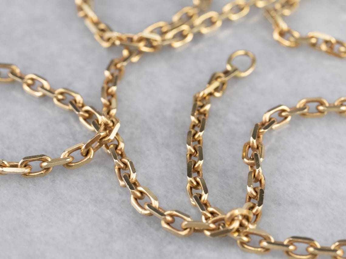 Heavy Gold Cable Chain Gold Necklace 14K Gold Chain Oval Etsy