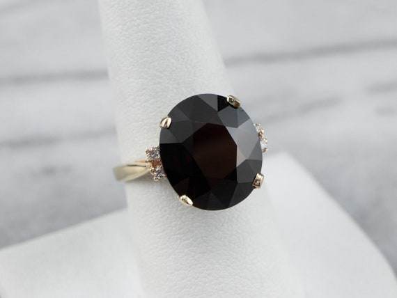 Garnet and Diamond Vintage Ring, Yellow Gold Garn… - image 7