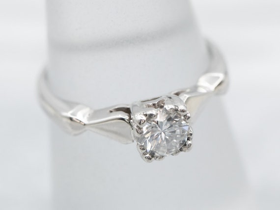 Platinum Diamond Solitaire Ring, Diamond Engageme… - image 3