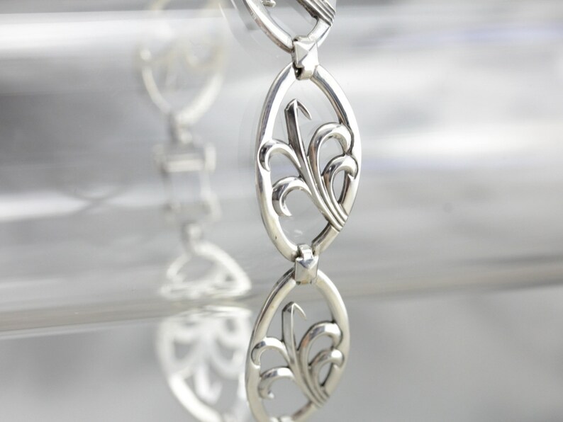 Decorative Link Sterling Silver Bracelet RL1405E8-C