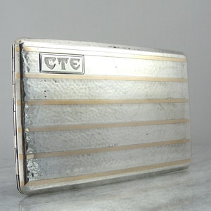 Art Deco Sterling Silver and 14K Gold Cigarette Case 3HNZTZ-D