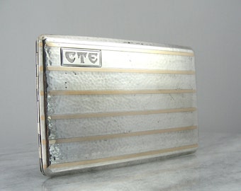 Art Deco argento e 14k oro portasigarette 3HNZTZ-D
