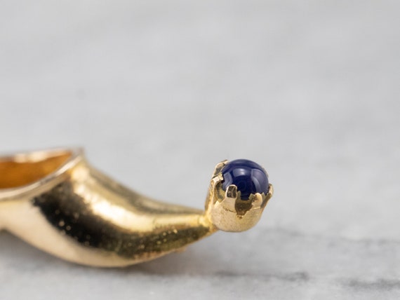 Lapis Arabian Slipper Gold Charm, Pointed Shoe Ch… - image 6