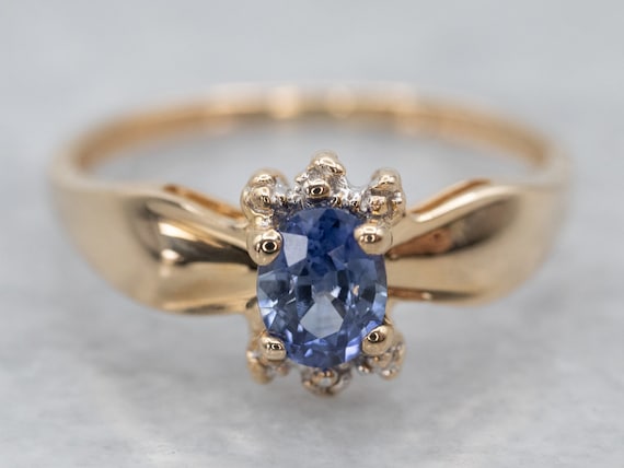 Sapphire Engagement Ring, Tow Tone Gold Sapphire … - image 1