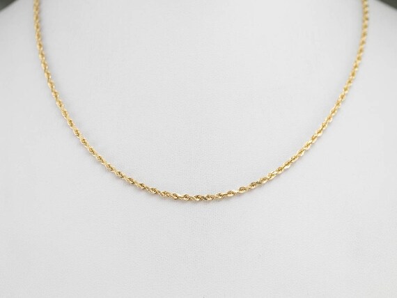 Yellow Gold Twist Chain, Rope Twist Chain, Pendan… - image 6