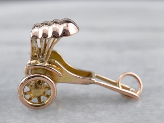 14K Gold Rickshaw Charm, Carriage Charm, Travel Charm… - Gem