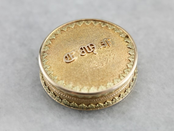 Antique Pill Box, Monogramed Pill Box, Victorian Pill Box