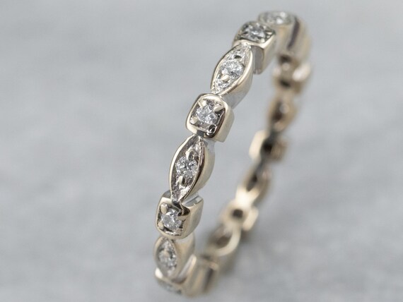 Marquise Shaped Diamond Band, Diamond Eternity Ba… - image 5