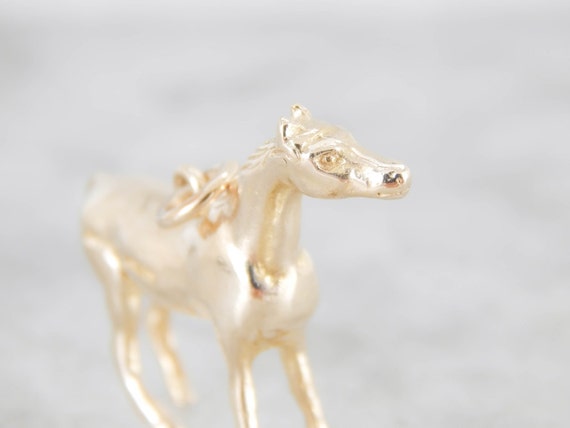 Handsome Horse, Solid Yellow Gold Pendant or Char… - image 2