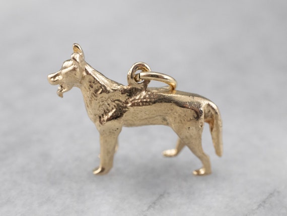 German Shepherd Gold Charm, Dog Charm, Animal Cha… - image 2