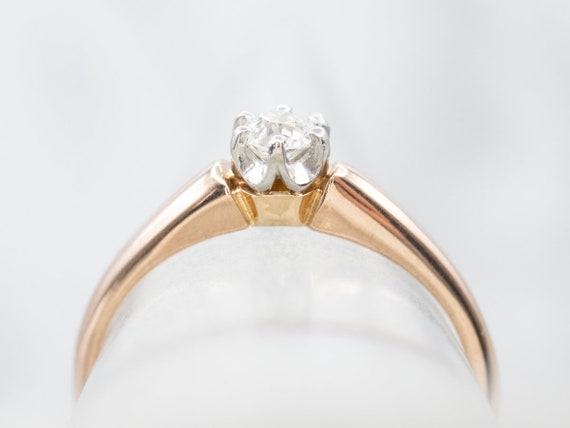 European Cut Diamond Ring, Vintage Diamond Engage… - image 4