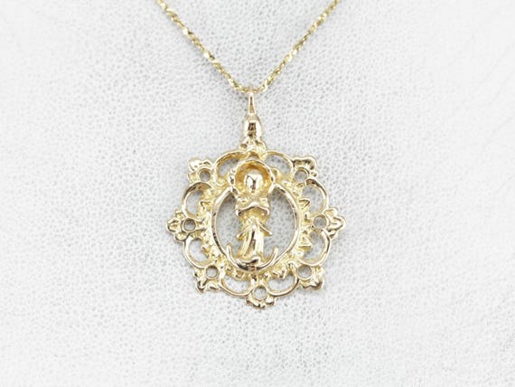 ♡Angel♡ Lovely Golden Angel Pendant, Religious Pendant, Bridal