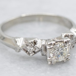 Diamant Verlobungsring, Diamant 14-Karat Goldring, Vintage Verlobungsring, Retro Verlobung, Vintage Verlobungsring A69108