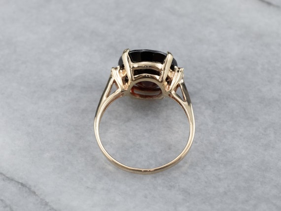 Garnet and Diamond Vintage Ring, Yellow Gold Garn… - image 5