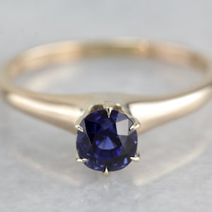 Deep Blue Classic Sapphire Solitaire Engagement Ring  CUAU7A-P