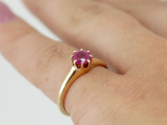 Sweet Victorian Rose Gold and Pink Sapphire Simpl… - image 3