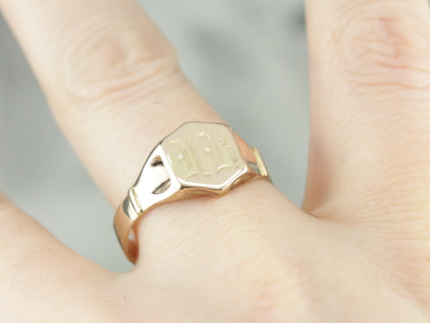 シグネットリング アンティーク ヴィンテージ 10k イニシャル モノグラム指輪 シグネットリング アンティーク ヴィンテージ 10k イニシャル