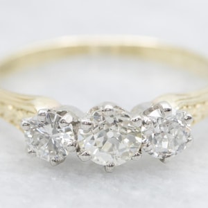Old Mine Cut Diamond Three Stone Antique Engagement Ring, Diamond Ring, Diamond Engagement, Engagement Ring, Engagement, Ring A60099