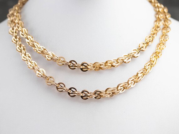 Vintage Yellow Gold Statement Chain, Filigree Lin… - image 6