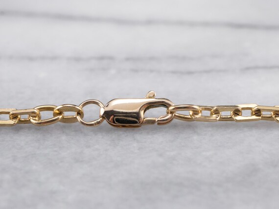 Yellow Gold Rectangle Link Chain, Wide Gold Link … - image 4