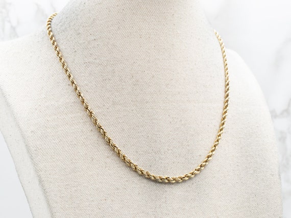 Yellow Gold Graduated Rope Twist Chain with Sprin… - image 5