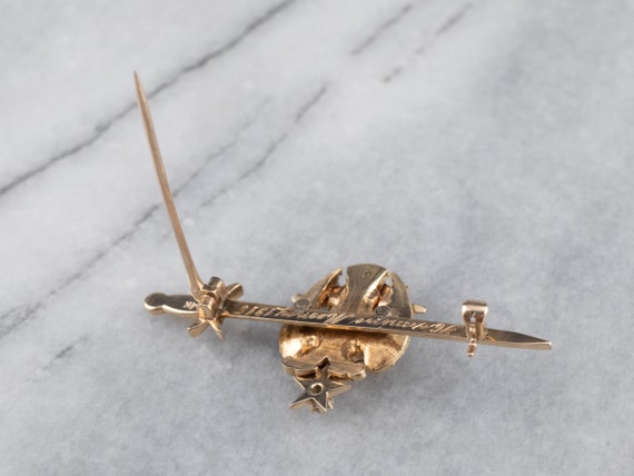 Antique Old Mine Cut Diamond and Gold Masonic Pin… - image 6