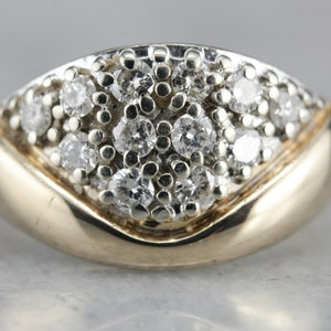 Vintage 14K Yellow Gold Diamond Cocktail Ring, .48 Carats