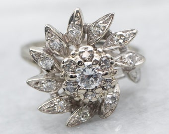 14 kt witgouden diamanten cocktailring, 0,60 karaat