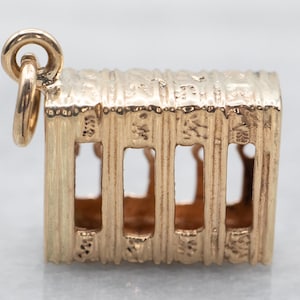 Yellow Gold Slotted Box Charm, Yellow Gold Box Charm, Box Charm, Yellow Gold Charm, Gold Charm, Yellow Gold Pendant, Pendant, Charm A34567
