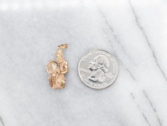 14K Yellow Gold Moses 10 Commandments Religious C… - image 3