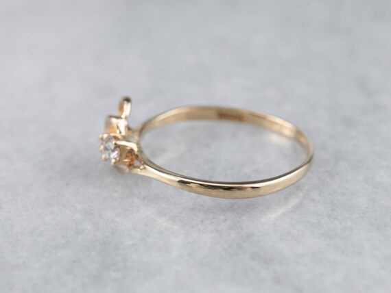 Dainty Double Diamond Ring, Looping Gold Diamond … - image 4