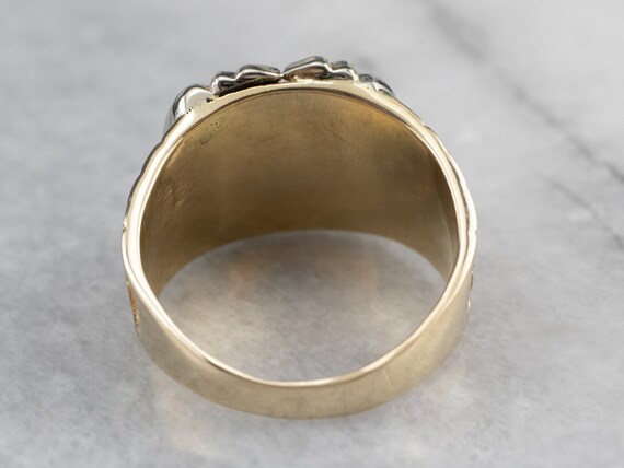 Vintage 14K Gold Masonic Ring, Double Headed Eagl… - image 5