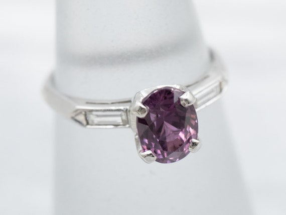 Retro Era Pink Tourmaline Diamond Ring, Vintage P… - image 3