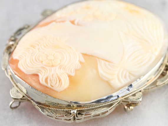 Art Deco Cameo Statement Pendant, Vintage Cameo B… - image 4