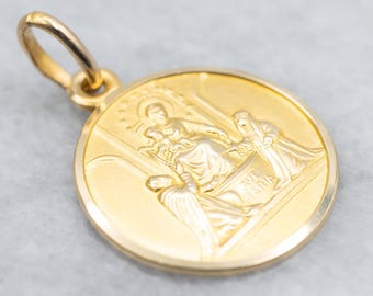 14K Solid Gold Virgin Guadalupe Pendant – Two-Tone Small Charm PT0317