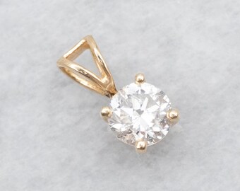 14K gult guld diamant solitaire hänge, 0,71 karat