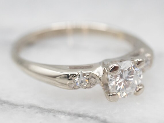 Retro Diamond Engagement Ring, Vintage Diamond Ri… - image 2