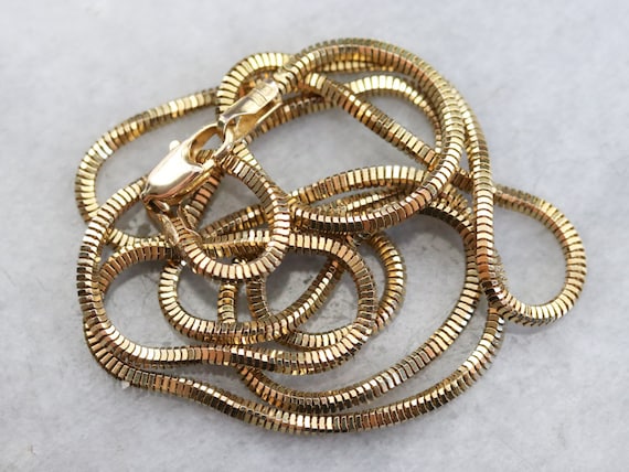 Vintage Gold Box Snake Chain, Gold Snake Chain, Sn