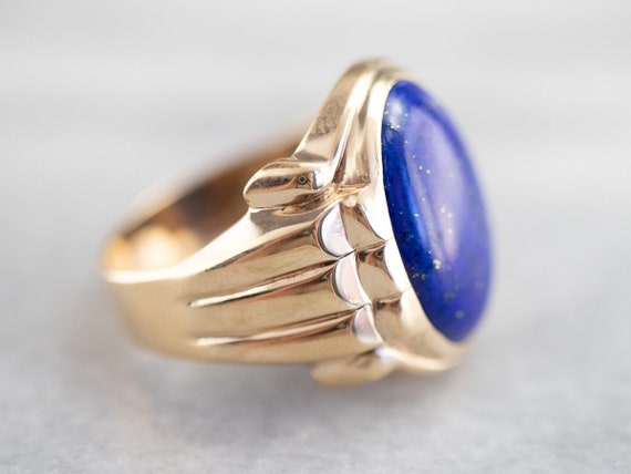 Vintage Lapis Statement Ring, Lapis Lazuli Ring, … - image 4