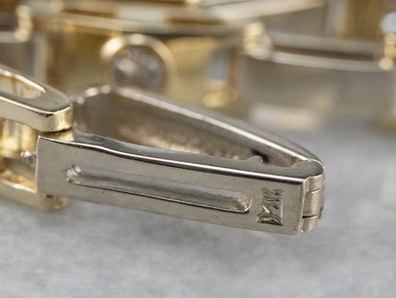 Bezel Set Diamond Link Bracelet, Yellow Gold Diam… - image 9