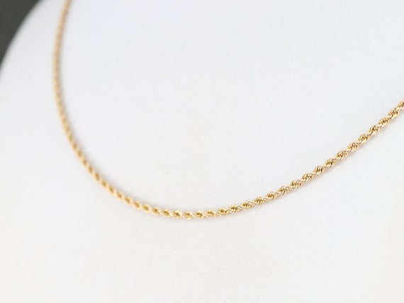 Vintage Rope Twist Chain, Yellow Gold Chain, Pend… - image 4