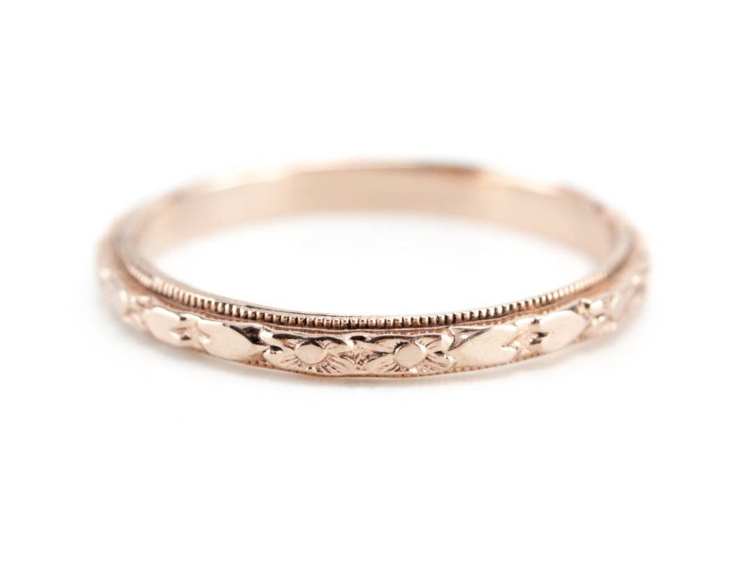 The Marjorie Band in 14 Karat Rose Gold, Stacking Band, Wedding Band ...