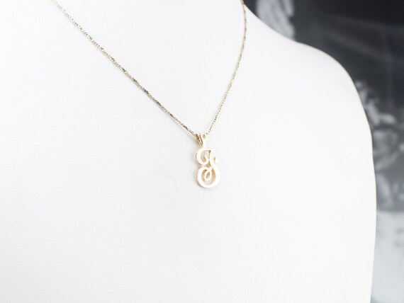 14K Yellow Gold Cursive "F" Initial Pendant, Mono… - image 9