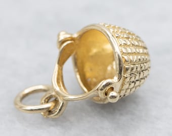 14K Yellow Gold Nantucket Basket Charm