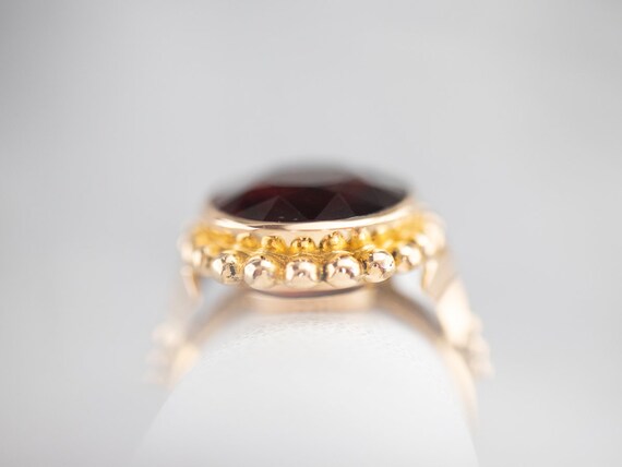 High Karat Gold Garnet Ring, Hessonite Garnet Rin… - image 8