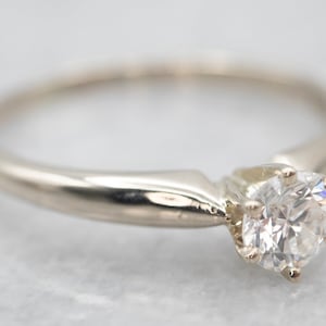 Solitaire Diamond Engagement Ring, Round Brilliant Diamond Ring, White Gold Diamond Ring, Classic Diamond Solitaire A27095