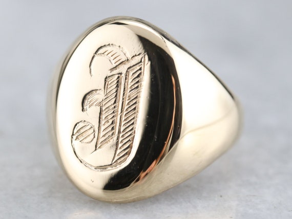 Monogramed 'J' Signet, Vintage Signet, Right Hand