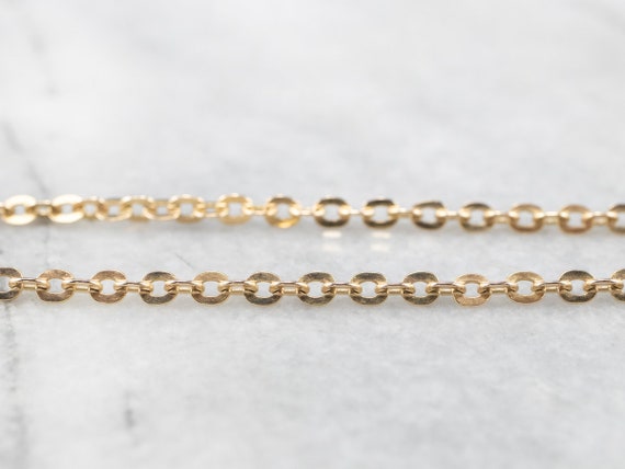 Vintage Gold Oval Link Chain, 14K Yellow Gold Cha… - image 4